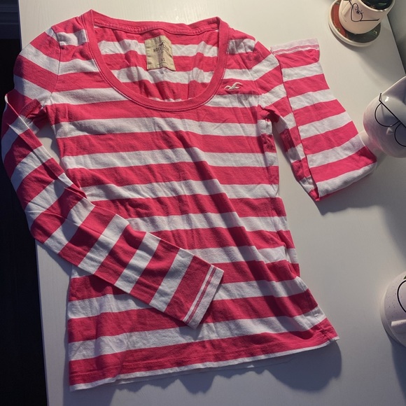 Hollister pink striped long sleeve shirt - Picture 4 of 5